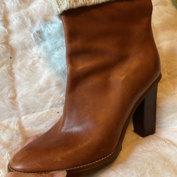 MICHAEL KORS LEATHER KNIT SWEATER MID CALF BOOTS - Picture 8 of 15